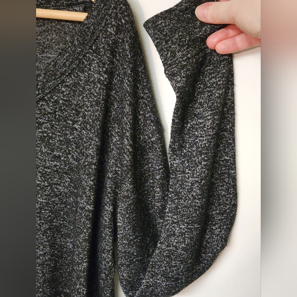 Y2K PINK Victoria's Secret V Neck Heathered Grey Long Sleeve Xs Oversized Style - Picture 8 of 11